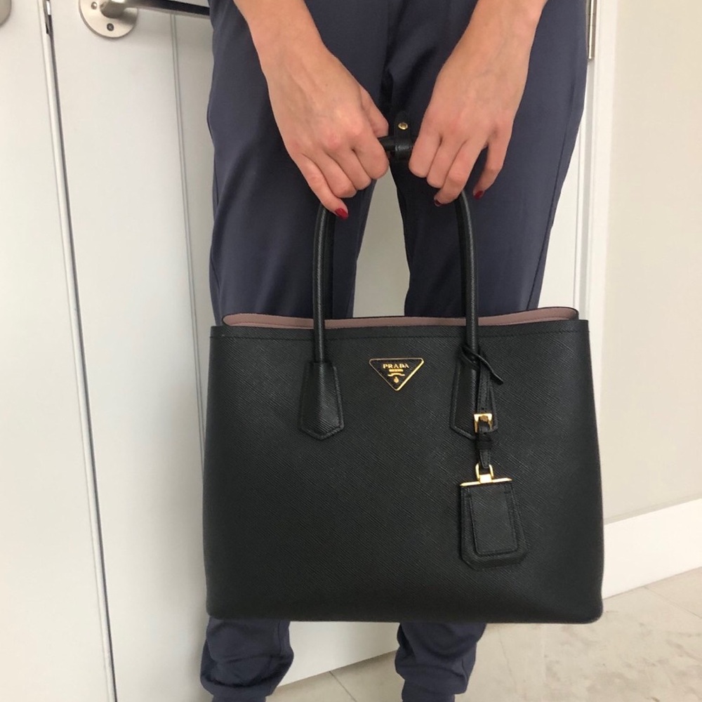 Prada Large Saffiano Leather Black Tote.